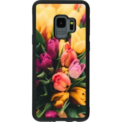 Coque Samsung Galaxy S9 - Silicone rigide noir Bouquet of tulips Spring 2026