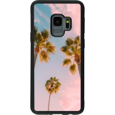 Samsung Galaxy S9 Case Hülle - Silikon schwarz Summer 2025 Palmiers