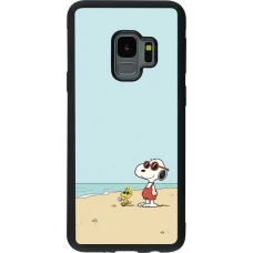 Samsung Galaxy S9 Case Hülle - Silikon schwarz Snoopy on the beach Summer 2026
