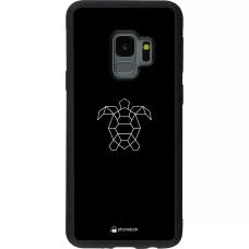 Coque Samsung Galaxy S9 - Silicone rigide noir Turtles lines on black