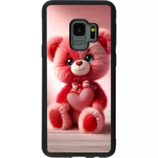 Samsung Galaxy S9 Case Hülle - Silikon schwarz Valentin 2024 Rosaroter Teddybär