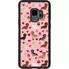 Samsung Galaxy S9 Case Hülle - Silikon schwarz Valentine 2024 puppy love