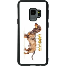 Coque Samsung Galaxy S9 - Silicone rigide noir Wine Teckel