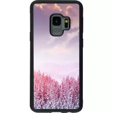 Samsung Galaxy S9 Case Hülle - Silikon schwarz Winter 22 Pink Forest