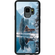 Samsung Galaxy S9 Case Hülle - Silikon schwarz Winter 25 Winter house forest day
