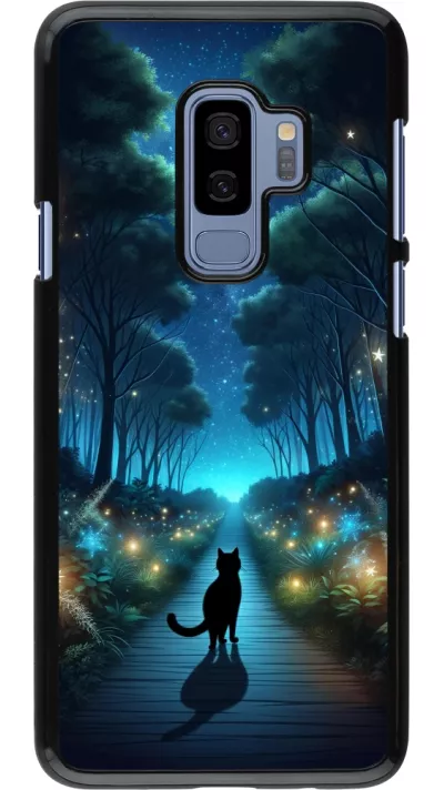 Samsung Galaxy S9+ Case Hülle - Schwarze Katze Spaziergang