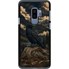 Samsung Galaxy S9+ Case Hülle - Linocut Grosser Rabe