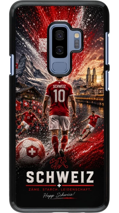 Samsung Galaxy S9+ Case Hülle - Fussball Schweiz splash 2026