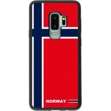 Coque Samsung Galaxy S9+ - Silicone rigide noir Maillot de football Norvège 2026 personnalisable