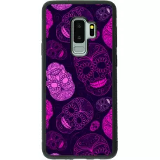 Samsung Galaxy S9+ Case Hülle - Silikon schwarz Halloween 2023 pink skulls