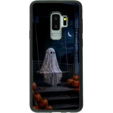 Coque Samsung Galaxy S9+ - Silicone rigide noir Halloween 2026 Ghost on a swing