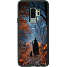 Samsung Galaxy S9+ Case Hülle - Silikon schwarz Halloween 2026 Witch with a cat
