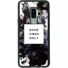 Coque Samsung Galaxy S9+ - Silicone rigide noir Marble Good Vibes Only