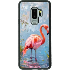 Coque Samsung Galaxy S9+ - Silicone rigide noir Paint Flamingo