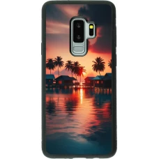 Coque Samsung Galaxy S9+ - Silicone rigide noir Paradis Maldives