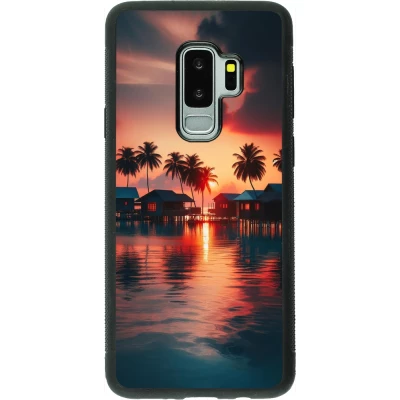 Coque Samsung Galaxy S9+ - Silicone rigide noir Paradis Maldives
