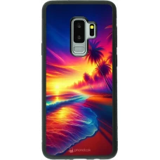 Samsung Galaxy S9+ Case Hülle - Silikon schwarz Strand Sonnenuntergang auffällig