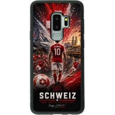 Coque Samsung Galaxy S9+ - Silicone rigide noir Football Schweiz splash 2026