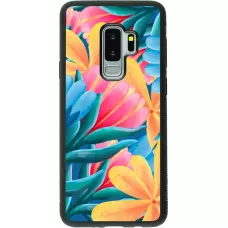 Samsung Galaxy S9+ Case Hülle - Silikon schwarz Spring 23 colorful flowers