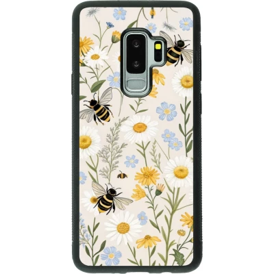 Coque Samsung Galaxy S9+ - Silicone rigide noir Pattern bees Spring 2026