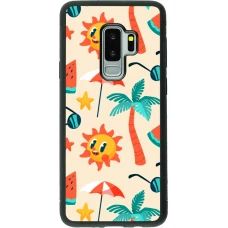 Coque Samsung Galaxy S9+ - Silicone rigide noir Summer 2025 Pattern soleil