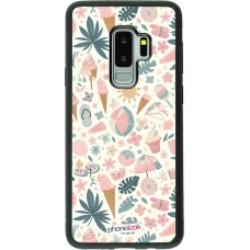 Samsung Galaxy S9+ Case Hülle - Silikon schwarz Sommer Pink Muster