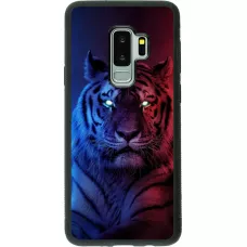 Coque Samsung Galaxy S9+ - Silicone rigide noir Tiger Blue Red