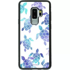 Coque Samsung Galaxy S9+ - Silicone rigide noir Turtles pattern watercolor