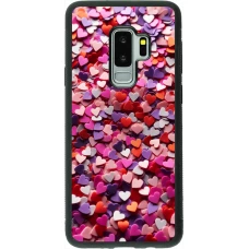 Samsung Galaxy S9+ Case Hülle - Silikon schwarz Valentin 2025 Konfetti