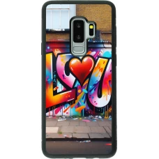 Coque Samsung Galaxy S9+ - Silicone rigide noir Valentine 2025 Love U Tag