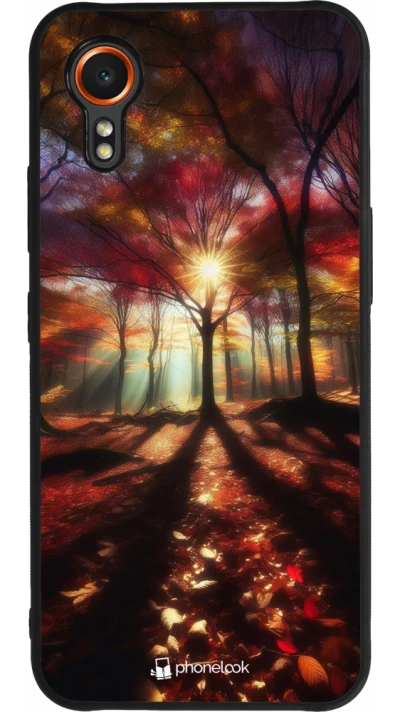 Samsung Galaxy XCover 7 Case Hülle - Silikon schwarz Herbstlicher goldener Glanz