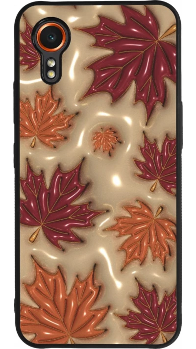 Coque Samsung Galaxy XCover 7 - Silicone rigide noir Autumn 26 3D leaves