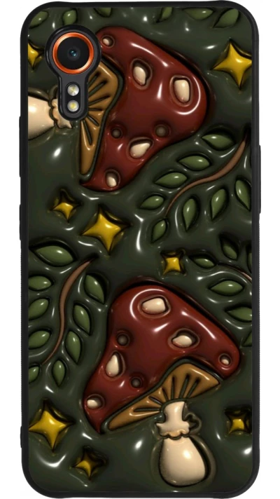 Coque Samsung Galaxy XCover 7 - Silicone rigide noir Autumn 26 3D mushrooms