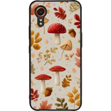 Coque Samsung Galaxy XCover 7 - Silicone rigide noir Autumn 26 Mushrooms and leaves