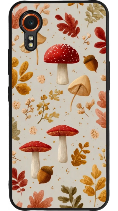 Coque Samsung Galaxy XCover 7 - Silicone rigide noir Autumn 26 Mushrooms and leaves