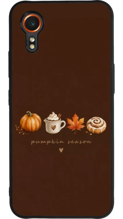Coque Samsung Galaxy XCover 7 - Silicone rigide noir Autumn 26 Pumpkin season