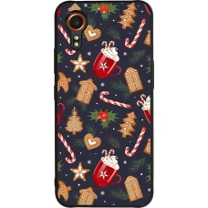 Coque Samsung Galaxy XCover 7 - Silicone rigide noir Christmas 25 Pattern Gingerbread House