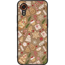 Coque Samsung Galaxy XCover 7 - Silicone rigide noir Christmas 25 Pattern Ginger Cookie