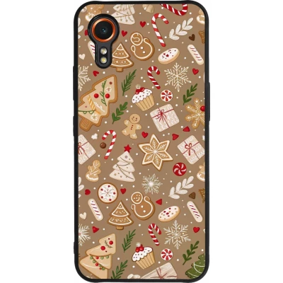 Coque Samsung Galaxy XCover 7 - Silicone rigide noir Christmas 25 Pattern Ginger Cookie