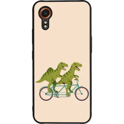 Coque Samsung Galaxy XCover 7 - Silicone rigide noir Dinosaurs on bikes 2026