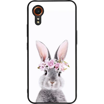 Coque Samsung Galaxy XCover 7 - Silicone rigide noir Easter 2023 flower bunny