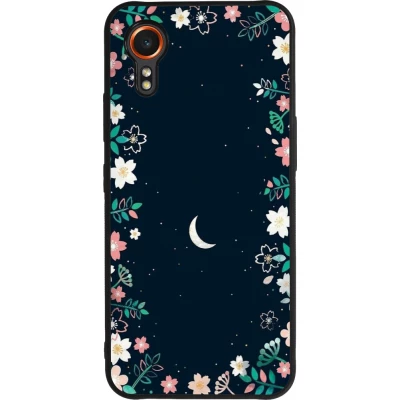 Coque Samsung Galaxy XCover 7 - Silicone rigide noir Flowers space