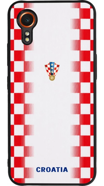 Samsung Galaxy XCover 7 Case Hülle - Silikon schwarz Kroatien 2026 personalisierbares Fussballtrikot