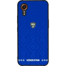 Samsung Galaxy XCover 7 Case Hülle - Silikon schwarz Usbekistan 2026 personalisierbares Fussballtrikot