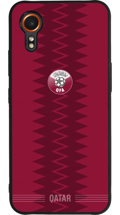 Samsung Galaxy XCover 7 Case Hülle - Silikon schwarz Qatar 2026 personalisierbares Fussballtrikot