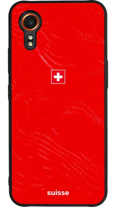 Coque Samsung Galaxy XCover 7 - Silicone rigide noir Maillot de football Suisse 2026 personnalisable