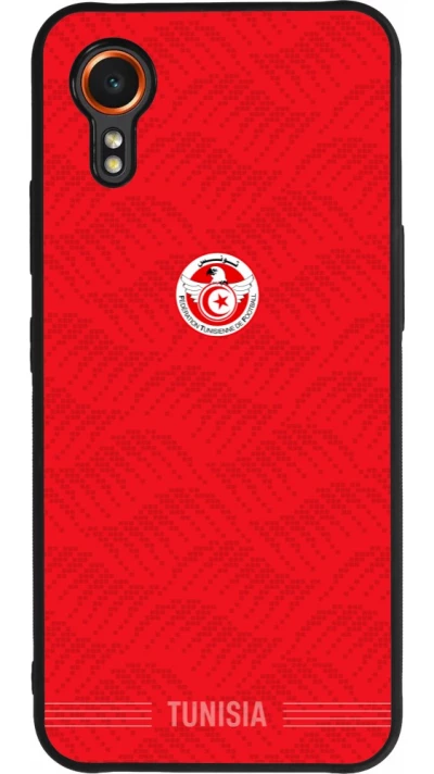 Coque Samsung Galaxy XCover 7 - Silicone rigide noir Maillot de football Tunisie 2026 personnalisable