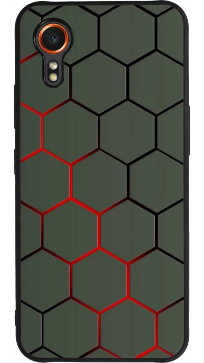 Samsung Galaxy XCover 7 Case Hülle - Silikon schwarz Geometric Line red