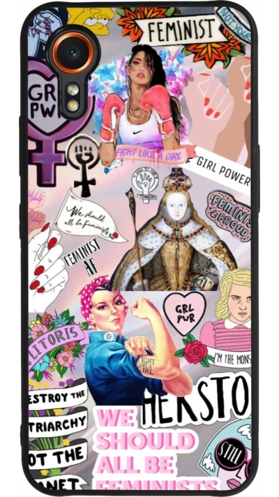 Samsung Galaxy XCover 7 Case Hülle - Silikon schwarz Girl Power Collage