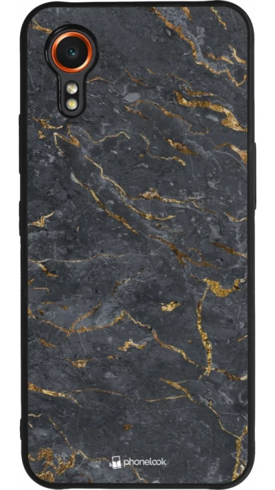 Samsung Galaxy XCover 7 Case Hülle - Silikon schwarz Grey Gold Marble